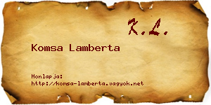 Komsa Lamberta névjegykártya